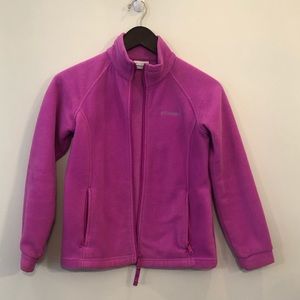 Girls M pink Columbia zippered fleece jacket
